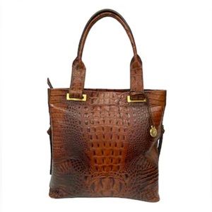 Brahmin Melbourne shoulder tote leather croc embossed